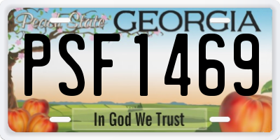 GA license plate PSF1469