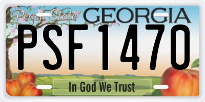 GA license plate PSF1470