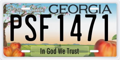 GA license plate PSF1471