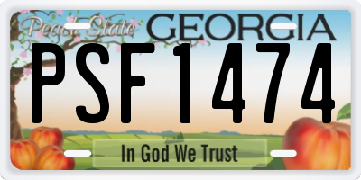 GA license plate PSF1474