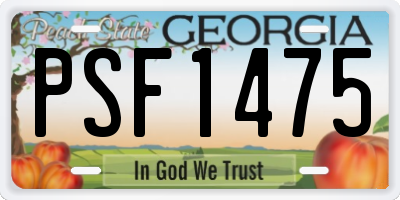 GA license plate PSF1475