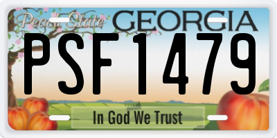 GA license plate PSF1479