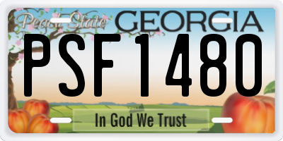 GA license plate PSF1480