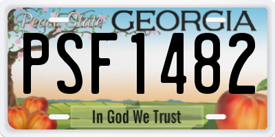 GA license plate PSF1482