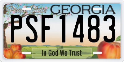 GA license plate PSF1483