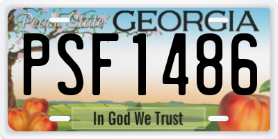 GA license plate PSF1486