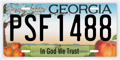 GA license plate PSF1488