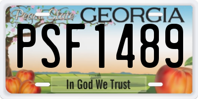 GA license plate PSF1489