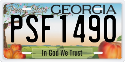 GA license plate PSF1490