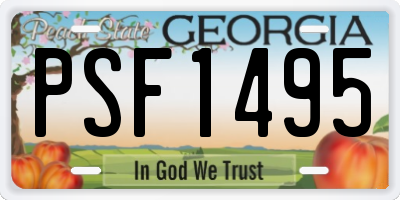 GA license plate PSF1495