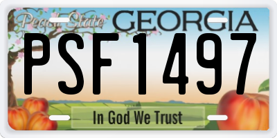 GA license plate PSF1497