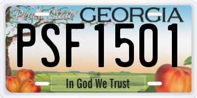 GA license plate PSF1501