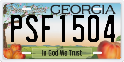 GA license plate PSF1504