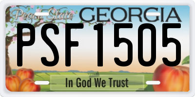 GA license plate PSF1505