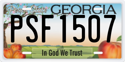GA license plate PSF1507