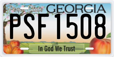 GA license plate PSF1508
