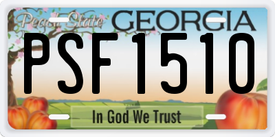 GA license plate PSF1510