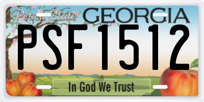 GA license plate PSF1512