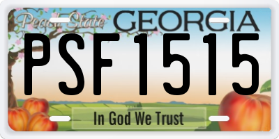 GA license plate PSF1515