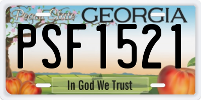 GA license plate PSF1521