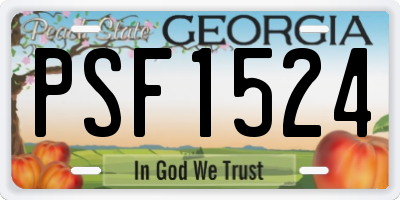 GA license plate PSF1524