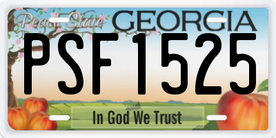GA license plate PSF1525
