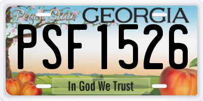 GA license plate PSF1526