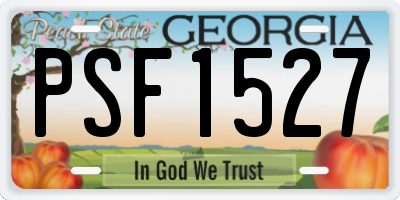 GA license plate PSF1527