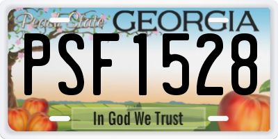 GA license plate PSF1528