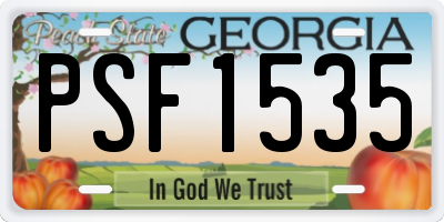GA license plate PSF1535
