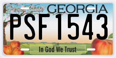 GA license plate PSF1543