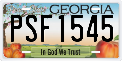 GA license plate PSF1545