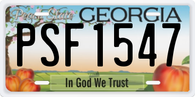 GA license plate PSF1547