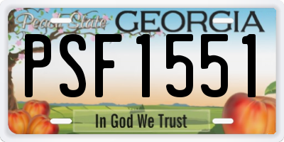 GA license plate PSF1551