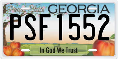GA license plate PSF1552