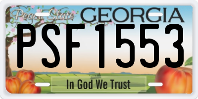 GA license plate PSF1553
