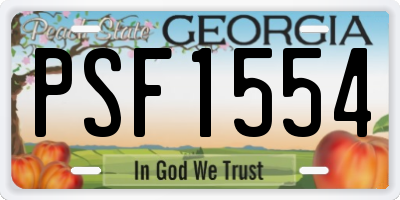 GA license plate PSF1554