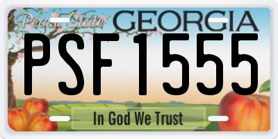 GA license plate PSF1555