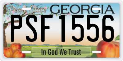 GA license plate PSF1556