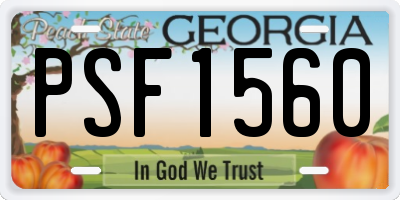 GA license plate PSF1560