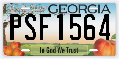 GA license plate PSF1564