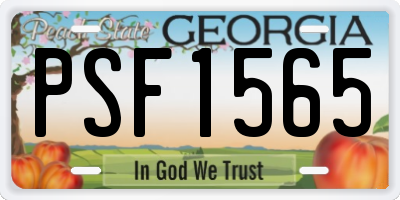GA license plate PSF1565