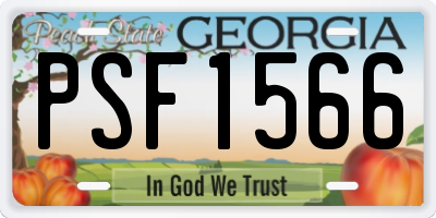 GA license plate PSF1566