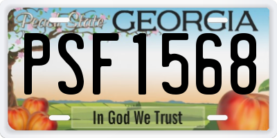 GA license plate PSF1568