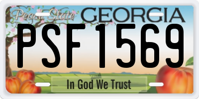 GA license plate PSF1569
