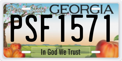 GA license plate PSF1571