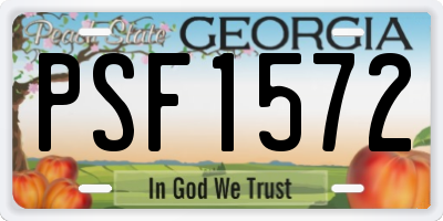 GA license plate PSF1572