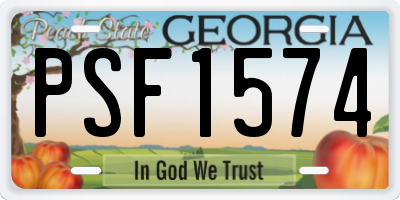 GA license plate PSF1574