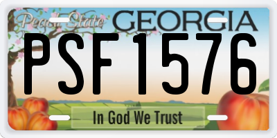 GA license plate PSF1576