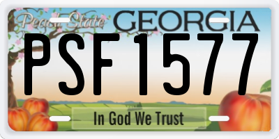 GA license plate PSF1577